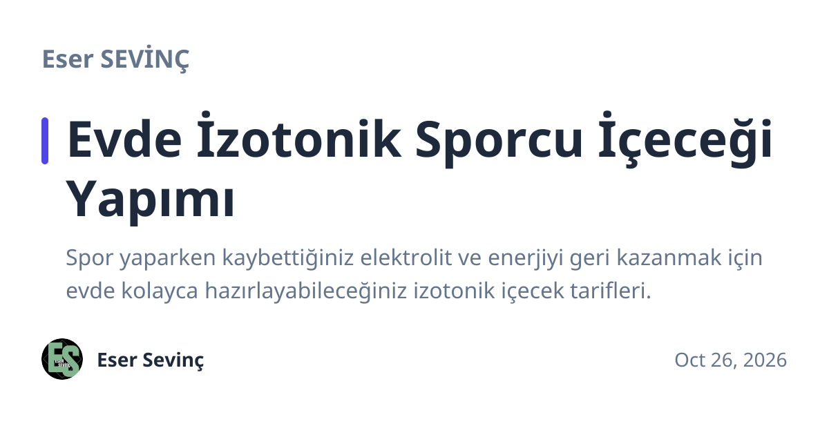 Share preview for Evde İzotonik Sporcu İçeceği Yapımı