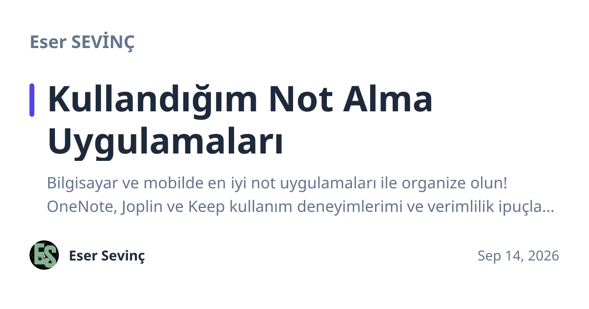 Share preview for Kullandığım Not Alma Uygulamaları
